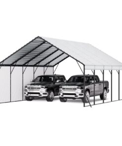 VEVOR Heavy Duty Metal Carport 6 x 7.3 m Outdoor Car Shelter Garage for Boats