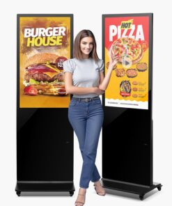 VEVOR 109cm 2K UHD Touchscreen Digital Signage Display – Floor-Standing Interactive LCD Kiosk