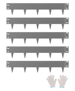 VEVOR Steel Landscape Edging 5-Pack 99 x 10 cm Rust-Resistant Dark Gray Borders for Garden and Yard