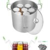 VEVOR 20L Stainless Steel Canning Pot with Rack and Glass Lid  Waterbath Canner for Jars and Preserves