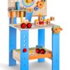 VEVOR Wooden Toy Workbench for Kids 3+ | Pretend Play Tool Bench with Accessories for Children