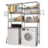 VEVOR Over Washer and Dryer Storage Shelf  6 Tier 2 Row Black Metal Organizer Rack for Laundry Room