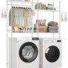 VEVOR White 4 Tier Over Washer and Dryer Storage Rack with Two Rows  Space Saving Laundry Shelf Organizer