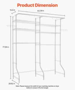2-Row Space-Saving Laundry Organizer Shelf