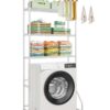VEVOR White 3 Tier Over Washer and Dryer Storage Rack  Single Row Laundry Organizer Shelf