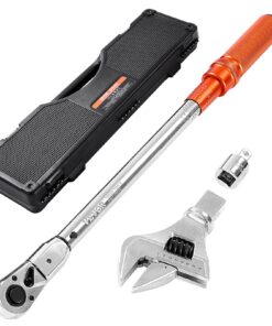 VEVOR Adjustable Click Torque Wrench Set 1/2 Inch Drive 27–217 Nm with 35 mm Interchangeable Head & Ratchet