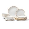 VEVOR 12 Piece Ceramic Dinnerware Set for 4  White Plates  Bowls