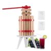 VEVOR 6L Manual Fruit Wine Press with Beechwood Basket  Filter Bags  Juice  Cheese Maker for Home  Farm Use