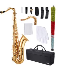 VEVOR B-Flat Tenor Saxophone Beginner Kit – Gold Brass