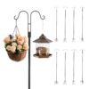 VEVOR 8 Pack Double Shepherd Hooks 2345mm Steel Garden Poles for Bird Feeders