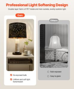 Black & Gold Fabric Shades with Harp for E27 Table & Floor Lamps