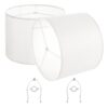 VEVOR Set of 2 Off White Drum Lamp Shades 40x40x30 cm with Harp  Linen  PVC