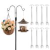 VEVOR 8 Pack 1560mm Double Shepherd Hooks  Heavy Duty Garden Poles for Bird Feeders