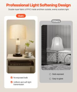 40x40x30 cm Light Linen Lampshades with Harp