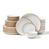 VEVOR 32 Piece Ceramic Dinnerware Set for 8  White Plates  Bowls