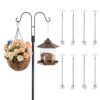 VEVOR 8 Pack 195 cm Heavy Duty Double Shepherds Hooks  Rust Resistant Garden Poles for Bird Feeders  Hanging Plants