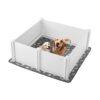 VEVOR Large Dog Whelping Box 122x122x46 cm with Adjustable Door  Waterproof Pad for Puppy Birth and Care