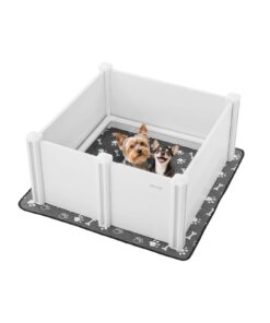 VEVOR Adjustable Dog Whelping Box 980x980x460 mm with Waterproof Pad for Medium Dogs - Durable PVC Puppy Birth Pen
