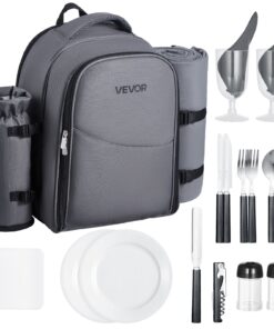 VEVOR 2-Person Picnic Backpack with Cooler Compartment