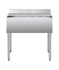 VEVOR 95.3L Commercial Stainless Steel Underbar Ice Bin with Sliding Lid & Backsplash for Bars & Kitchens