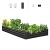 VEVOR 244x122x30 cm Galvanized Metal Raised Garden Bed  Dark Gray Outdoor Planter Box with Reinforced Design