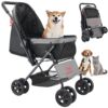 VEVOR Foldable Pet Stroller with Reversible Handle