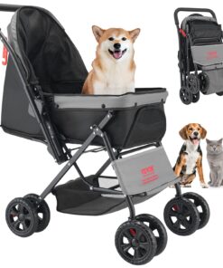 VEVOR Foldable Pet Stroller with Reversible Handle