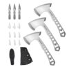 VEVOR 6 Piece Throwing Axe Set  3 Stainless Steel Hatchets + 3 Tomahawks with Bottle Opener