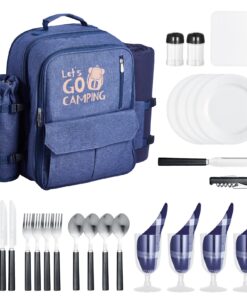 VEVOR 4-Person Picnic Backpack with Cooler Compartment