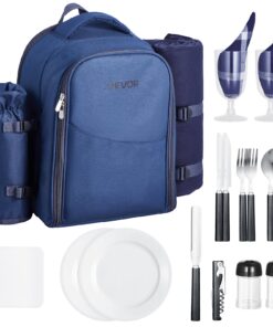 VEVOR 2-Person Picnic Backpack with Cooler Compartment