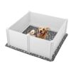 VEVOR Extra Large Dog Whelping Box 152x152x61 cm with Adjustable Door Height  Waterproof Pad  Durable PVC
