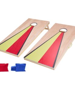 VEVOR 120x60 cm Solid Wood Cornhole Game Set – Portable Toss Board with 8 Bean Bags & UV-Printed Design