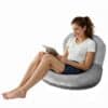 VEVOR Large U Shaped Reading Pillow with Soft Washable Velvet Cover