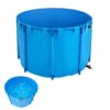 VEVOR 1700L Round Above Ground PVC Fish Pond  Durable Blue Canvas Tank for Koi