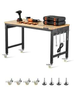 VEVOR Adjustable Height 122 cm Workbench with Wheels