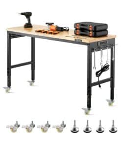 VEVOR 152cm Adjustable Height Workbench with Wheels