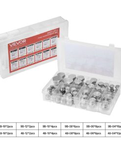 VEVOR 64-Piece BSPP Hydraulic Fitting Kit – Galvanized Steel Caps & Plugs Assortment for High-Pressure Applications