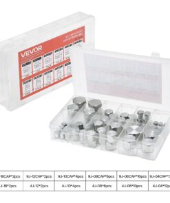 VEVOR 72-Piece JIC 37° Hydraulic Hose Cap & Plug Kit – Metric Sizes 6–16 mm