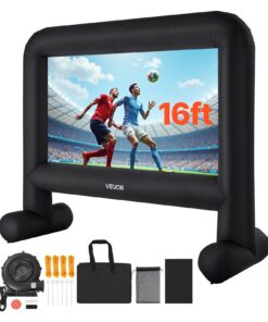 VEVOR 4.9 m Inflatable Outdoor Movie Screen 16:9 with Quiet Blower & Portable Bag