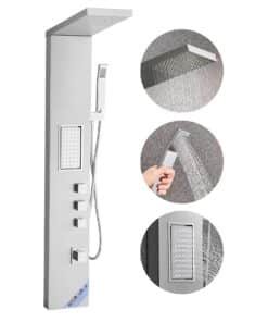 VEVOR Stainless Steel Shower Panel Tower with Rainfall Head