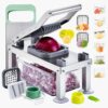 VEVOR All in 1 Vegetable Chopper  Mandoline Slicer with 9 Blades and 1650 mL Container