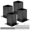 VEVOR 4 Pcs 142x142 cm Post Base Brackets for 14x14 cm Wood Posts