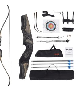 VEVOR 152cm Wooden Takedown Recurve Bow Kit – 13.6kg Draw Weight