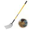 VEVOR 5 Tine Garden Pitchfork with 145 cm Fiberglass Handle  Heavy Duty Spading Fork for Mulch