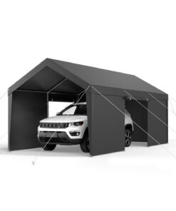 VEVOR 3.66x6.1m Heavy Duty Carport with Sidewalls – Waterproof UV-Resistant Shelter for Cars