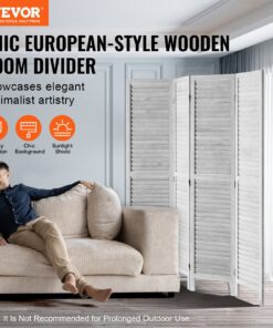 Folding Privacy Screen with European Louver Design