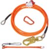 VEVOR 16mm Steel Core Arborist Flipline 36m with Carabiner  Rope Grab  Tree Climbing Fall Protection Lanyard