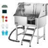 VEVOR 965 cm Stainless Steel Dog Grooming Bath Tub with Stairs