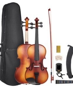 VEVOR 4/4 Full Size Solid Wood Violin Set for Beginners with Tuner