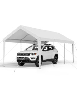 VEVOR 3x6m Heavy Duty Portable Carport Canopy – Waterproof UV-Resistant Car Shelter Tent with Steel Frame